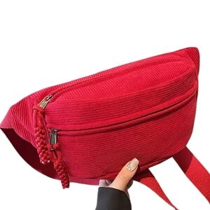 Red Corduroy Women's Bag